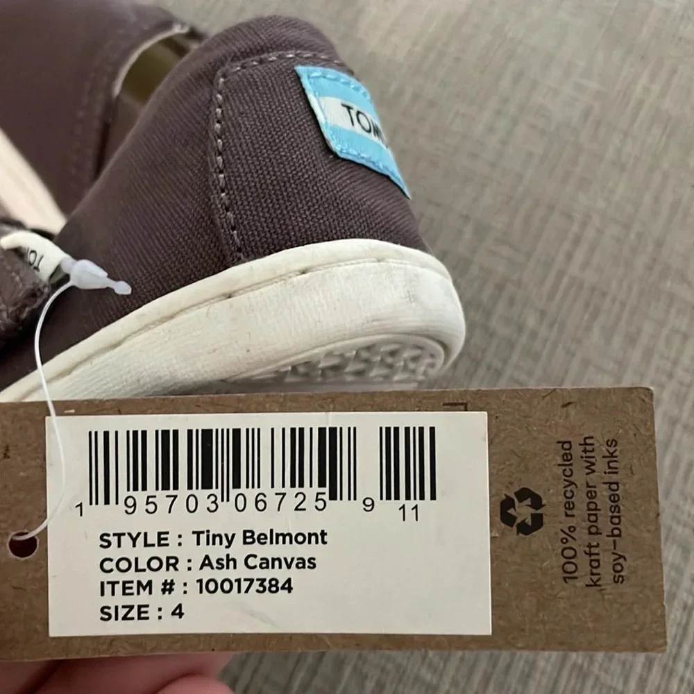 Toms Tiny Belmont Ash Canvas NEW